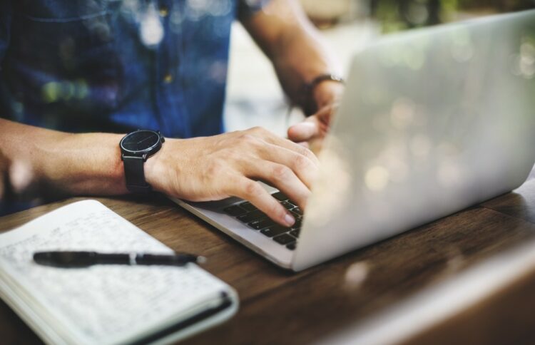 Man,Working,Laptop,Connecting,Networking,Concept